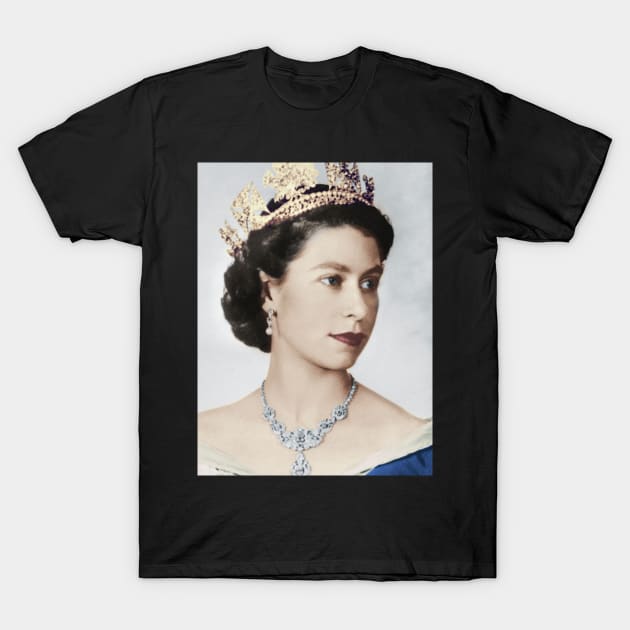 Queen Elizabeth T-Shirt by valentinahramov